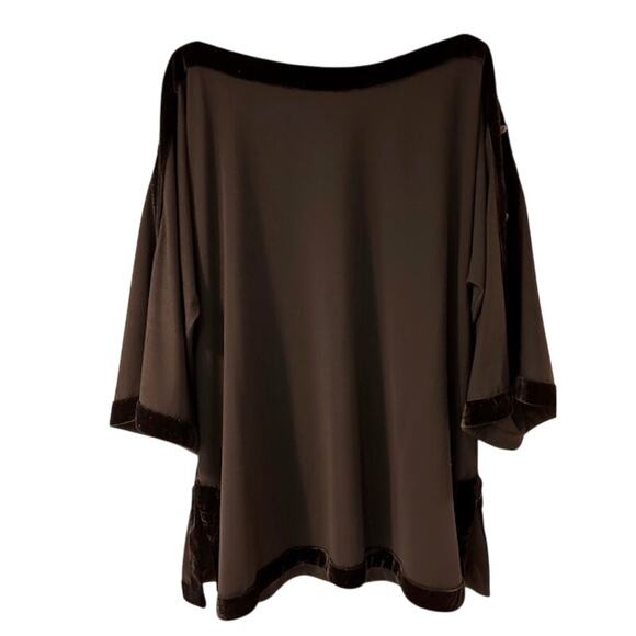 SOFT SURROUNDINGS Tunic Black Boat Neck Dressy Night Out Party Velvet Velour 1X - Picture 1 of 11